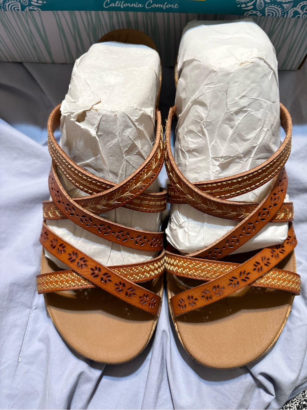 Comfortable Women’s Strappy Sandals in Tan